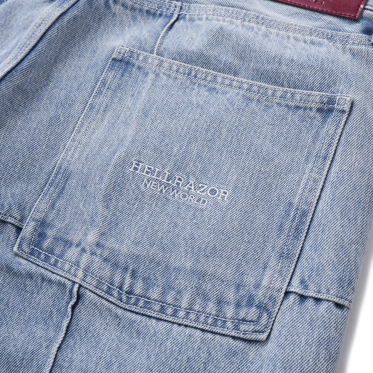 BLOCK BAGGIE DENIM PANTS- LIGHT INDIGO – Hellrazor Online