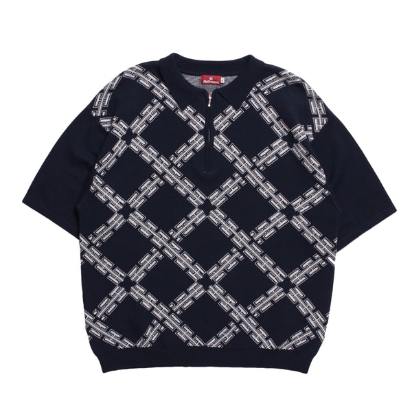 H CHAIN POLO KNIT - NAVY