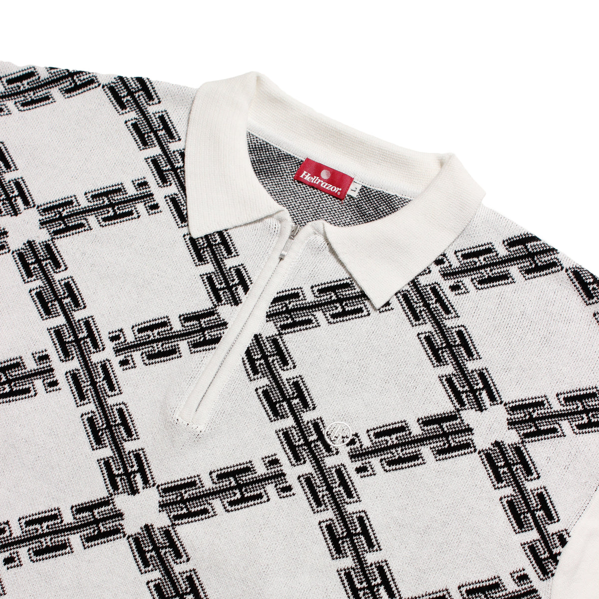 H CHAIN ​​POLO KNIT - WHITE – Hellrazor Online