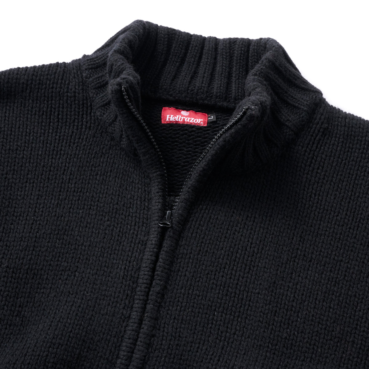 LOGO FULL ZIP KNIT - BLACK – Hellrazor Online