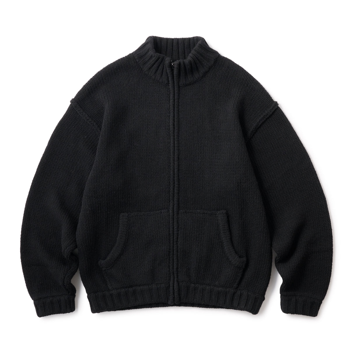 LOGO FULL ZIP KNIT - BLACK – Hellrazor Online