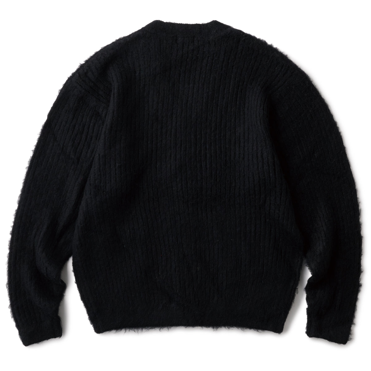 MOHAIR RIBKNIT CARDIGAN - BLACK – Hellrazor Online