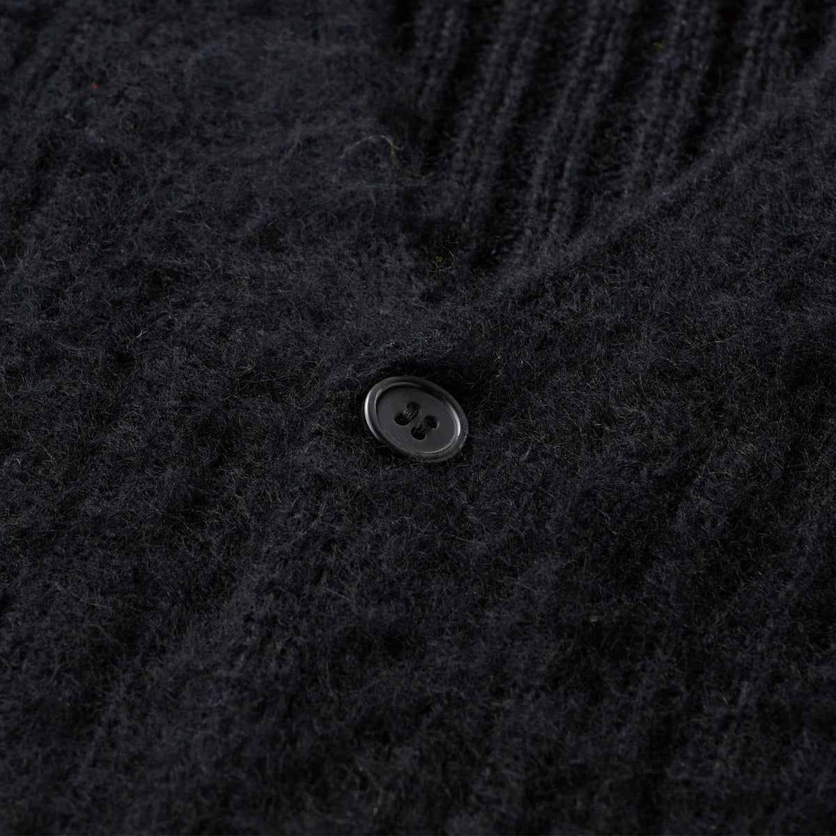 MOHAIR RIBKNIT CARDIGAN - BLACK – Hellrazor Online