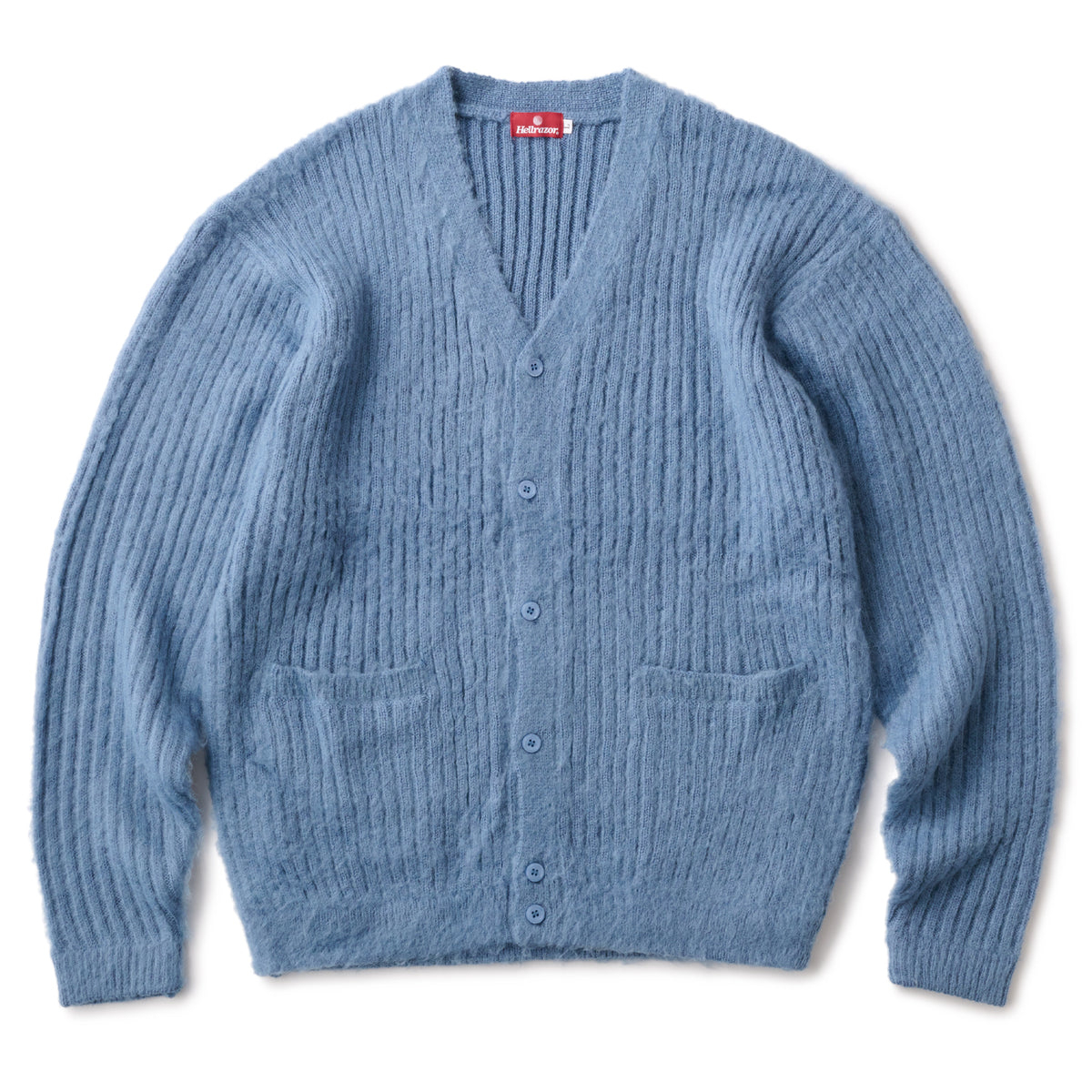 MOHAIR RIBKNIT CARDIGAN - JADE BLUE – Hellrazor Online
