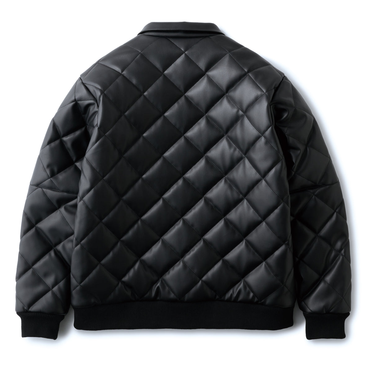 HELLRAZOR / FAUX LEATHER DIAMOND QUILTED VIRSITY JACKET/レザージャケット/M QUILTEDVIRSITYJATBLK2_1200x120