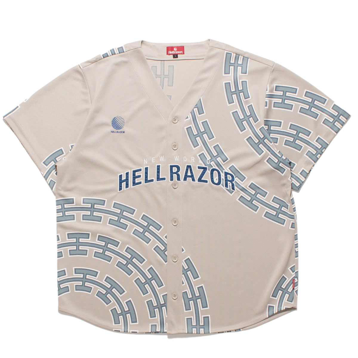 CHAIN CIRCLE MESH BASEBALL SHIRT - GREY – Hellrazor Online