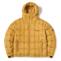 H CHAIN SUEDE HOODED DOWN JACKET - YELLOW