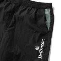 TRADEMARK LOGO NYLON PANTS with VENTILATION - BLACK