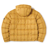 H CHAIN SUEDE HOODED DOWN JACKET - YELLOW