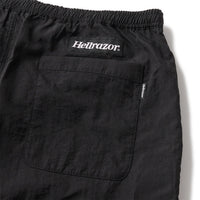 TRADEMARK LOGO NYLON PANTS with VENTILATION - BLACK