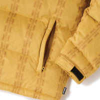 H CHAIN SUEDE HOODED DOWN JACKET - YELLOW