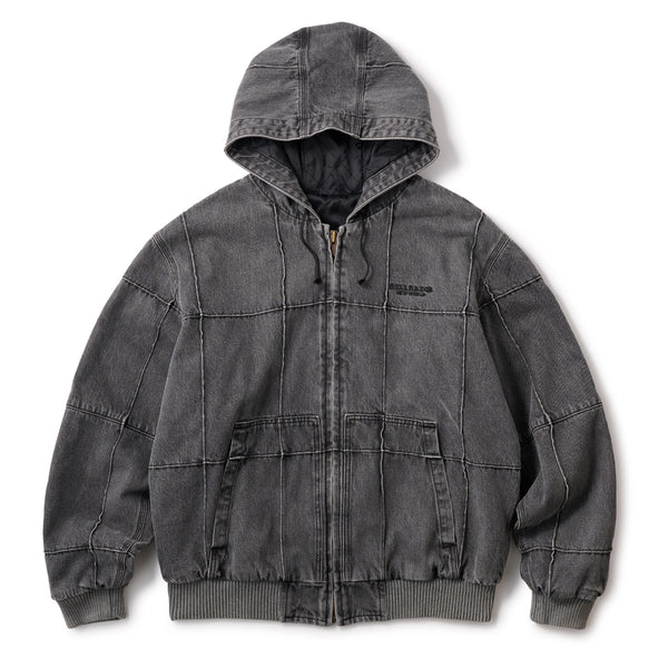 BLOCK DENIM JACKET - DARK BLACK