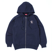 LOGO EMB FULL ZIP HOODIE - NAVY