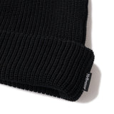 SOLID COTTON BEANIE - BLACK