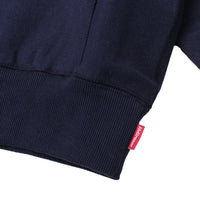 LOGO EMB FULL ZIP HOODIE - NAVY