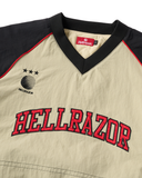 COLLEGE LOGO NYLON PULLOVER JACKET with VENTILATION - BEIGE