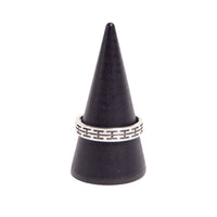 H CHAIN RING - STERLING SILVER