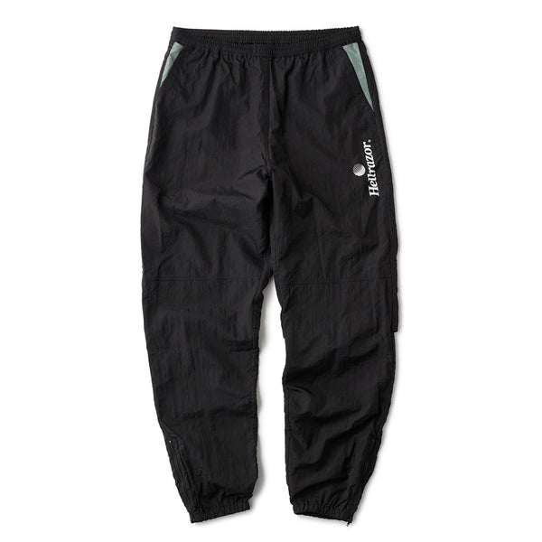 TRADEMARK LOGO NYLON PANTS with VENTILATION - BLACK