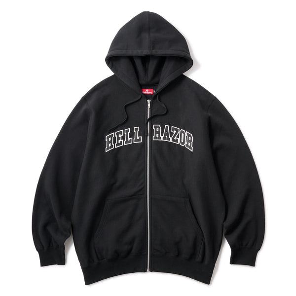 ARCH LOGO FULL ZIP HOODIE - BLACK