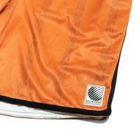 CHAIN STRIPED BASKETBALL SHORTS - DARK ORANGE