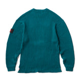 BIG RIB CREW KNIT - JADE BLUE