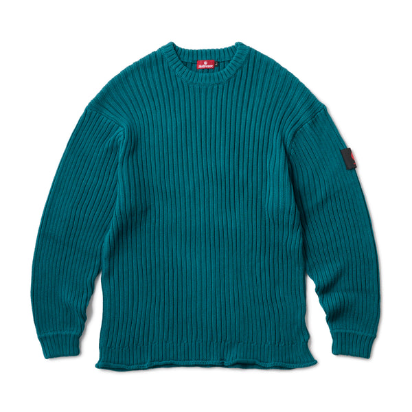 BIG RIB CREW KNIT - JADE BLUE