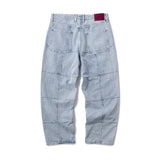 BLOCK BAGGIE DENIM PANTS-  LIGHT INDIGO