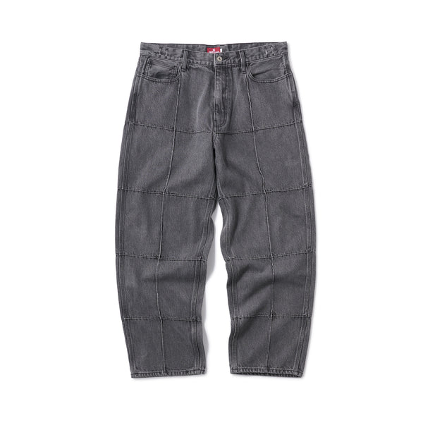 BLOCK BAGGIE DENIM PANTS- DARK BLACK