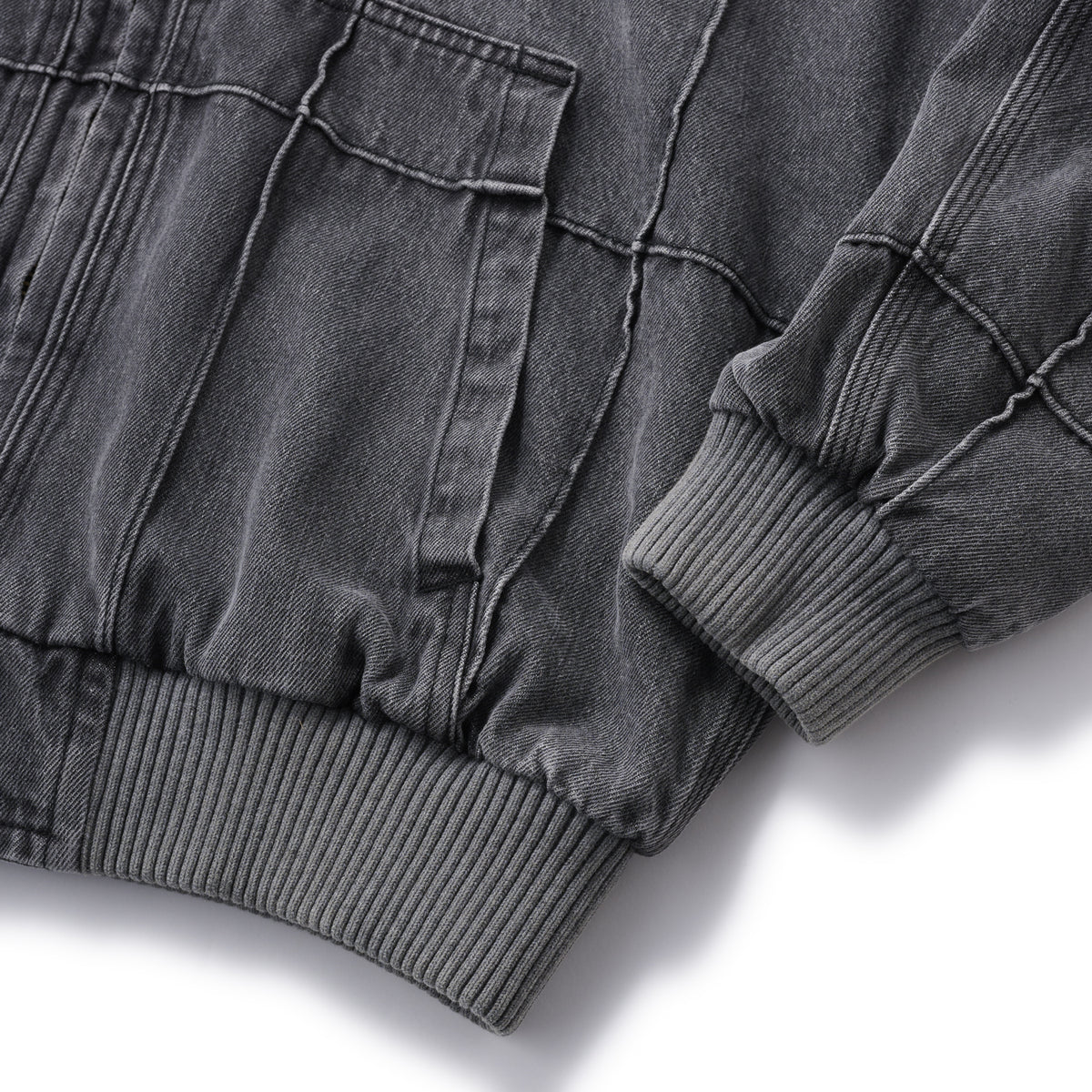 BLOCK DENIM JACKET - DARK BLACK – Hellrazor Online