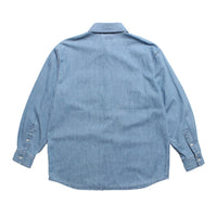 BLOCK LOGO DENIM SHIRT - INDIGO