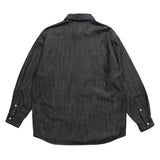 BLOCK LOGO DENIM SHIRT - BLACK