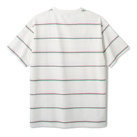BLOCK LOGO PIN STRIPED SHIRT  - WHITE