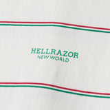 BLOCK LOGO PIN STRIPED SHIRT  - WHITE