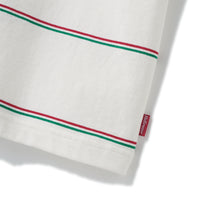 BLOCK LOGO PIN STRIPED SHIRT  - WHITE