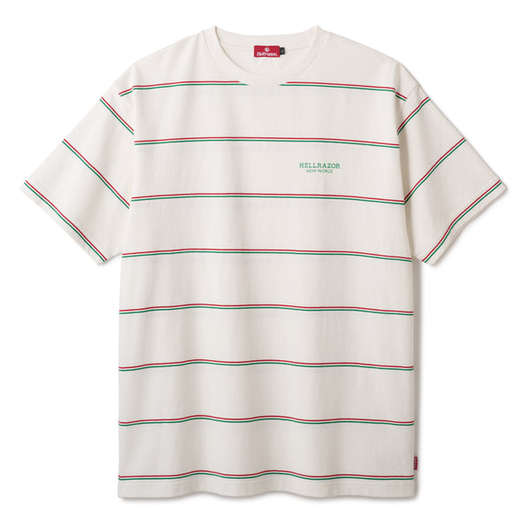 BLOCK LOGO PIN STRIPED SHIRT  - WHITE