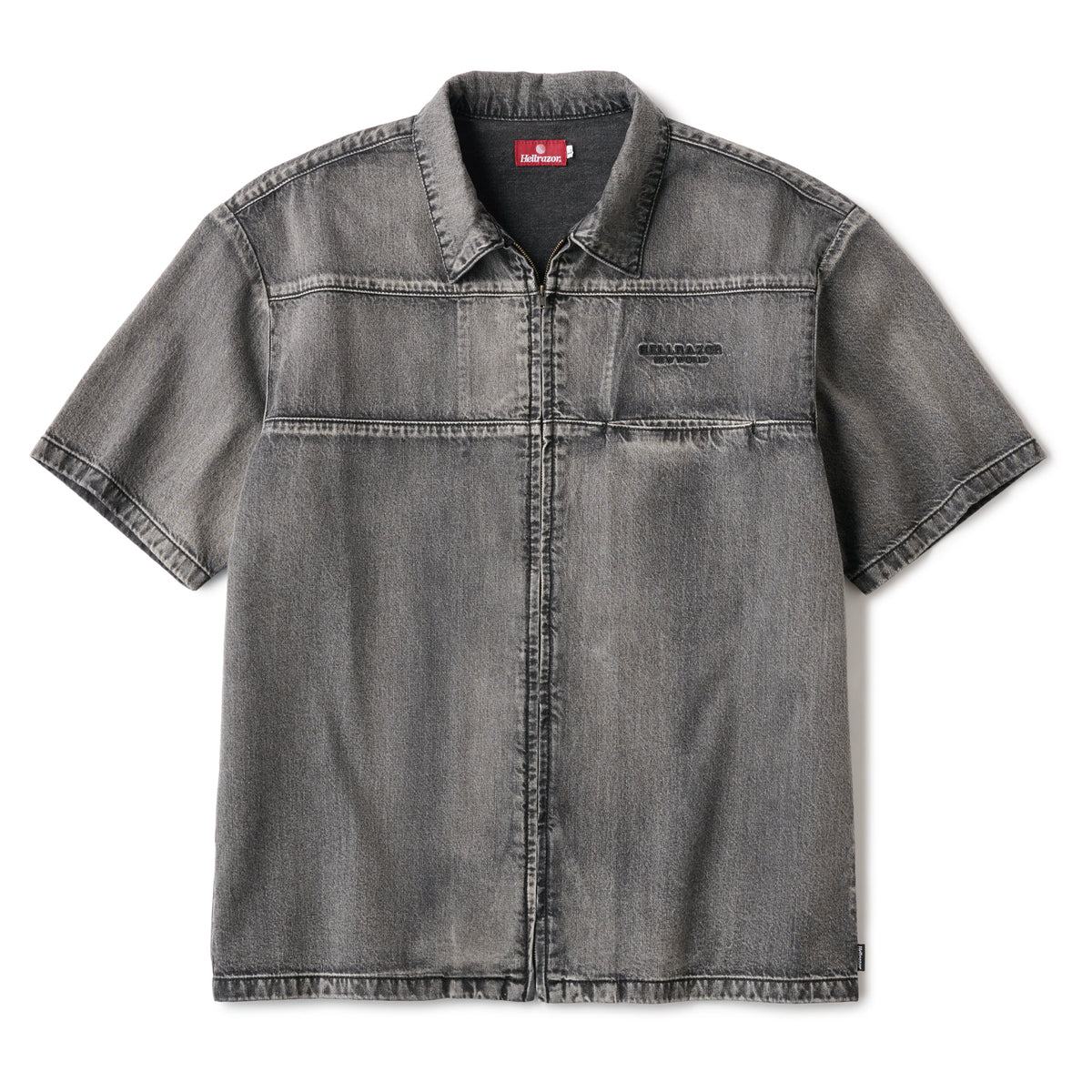 DENIM ZIP SHIRT - BLACK – Hellrazor Online