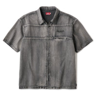 DENIM ZIP SHIRT - BLACK