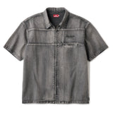 DENIM ZIP SHIRT - BLACK