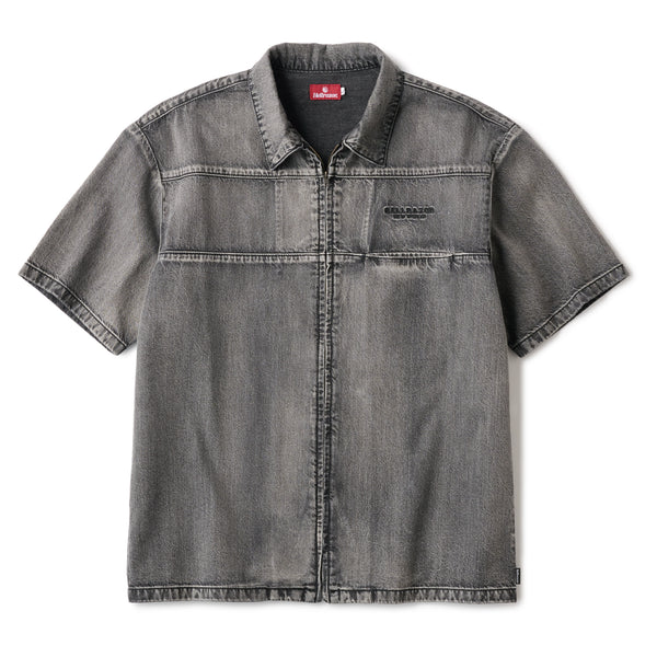 DENIM ZIP SHIRT - BLACK