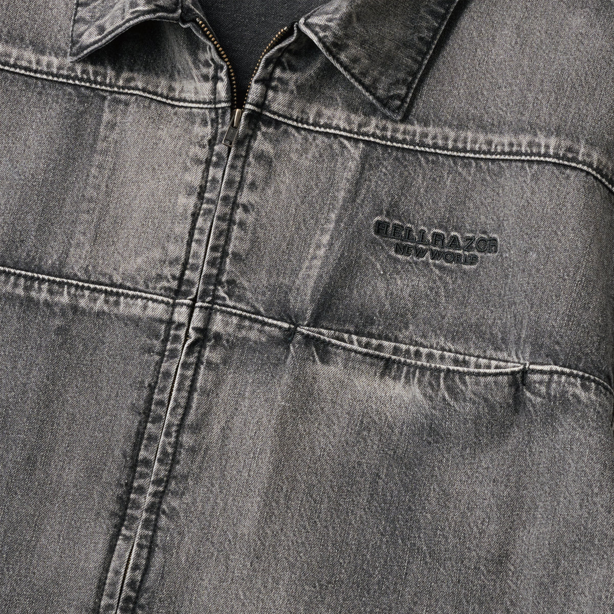 DENIM ZIP SHIRT - BLACK – Hellrazor Online