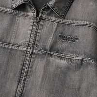 DENIM ZIP SHIRT - BLACK