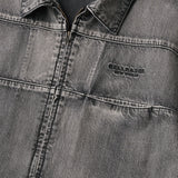 DENIM ZIP SHIRT - BLACK