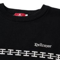 H CHAIN LINE CREWKNIT - BLACK