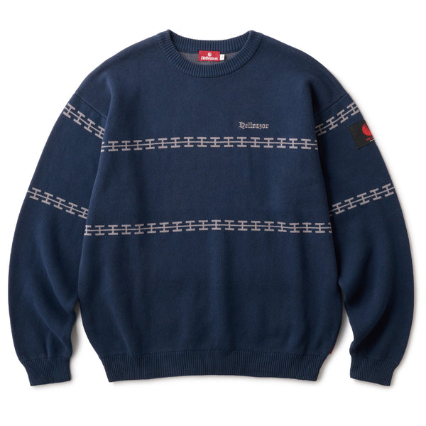 H CHAIN LINE CREWKNIT - NAVY