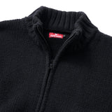 LOGO FULL ZIP KNIT - BLACK