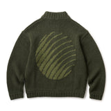 LOGO FULL ZIP KNIT - GREEN