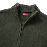LOGO FULL ZIP KNIT - GREEN