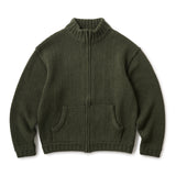 LOGO FULL ZIP KNIT - GREEN