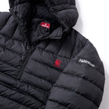 LOGO PULLOVER HOODED DOWN JACKET - BLACK