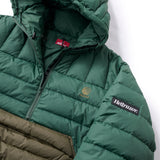 LOGO PULLOVER HOODED DOWN JACKET - GREEN/OLIVE